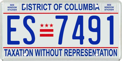 DC license plate ES7491