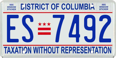 DC license plate ES7492
