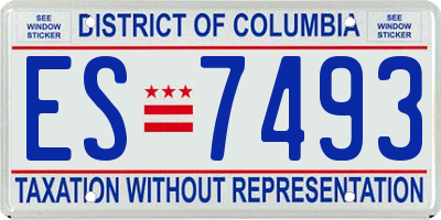 DC license plate ES7493