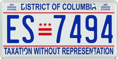 DC license plate ES7494