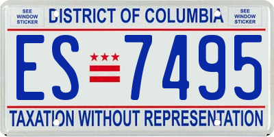 DC license plate ES7495