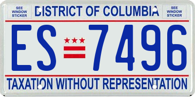 DC license plate ES7496