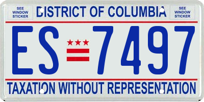 DC license plate ES7497