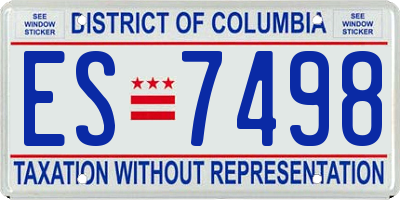 DC license plate ES7498