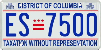 DC license plate ES7500