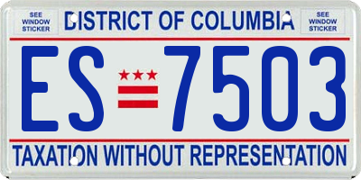 DC license plate ES7503