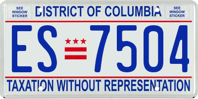 DC license plate ES7504