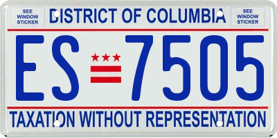 DC license plate ES7505