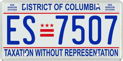 DC license plate ES7507