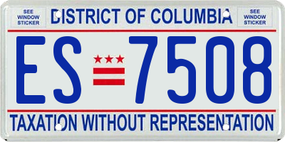 DC license plate ES7508