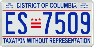 DC license plate ES7509