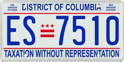 DC license plate ES7510