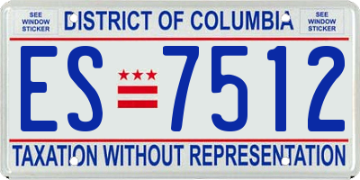 DC license plate ES7512