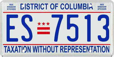 DC license plate ES7513