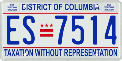 DC license plate ES7514