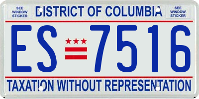 DC license plate ES7516