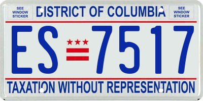 DC license plate ES7517