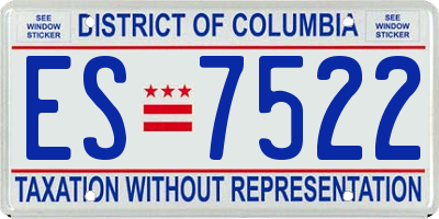 DC license plate ES7522