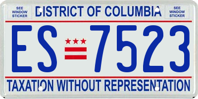 DC license plate ES7523