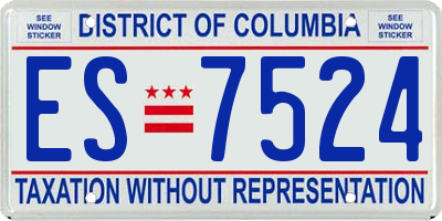 DC license plate ES7524