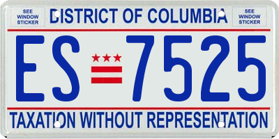 DC license plate ES7525