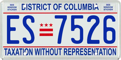 DC license plate ES7526