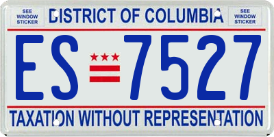 DC license plate ES7527