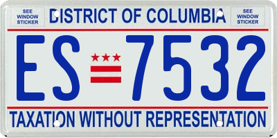 DC license plate ES7532