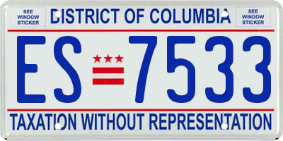 DC license plate ES7533