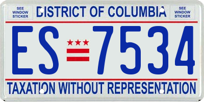 DC license plate ES7534