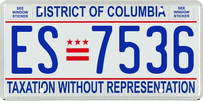 DC license plate ES7536