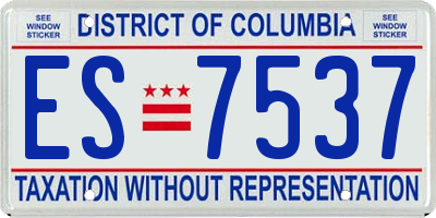 DC license plate ES7537