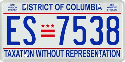 DC license plate ES7538