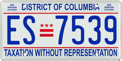 DC license plate ES7539