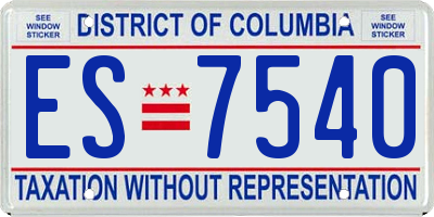 DC license plate ES7540