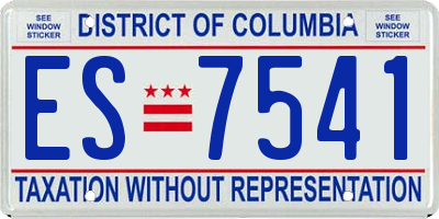 DC license plate ES7541