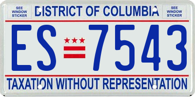 DC license plate ES7543