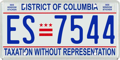 DC license plate ES7544