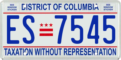 DC license plate ES7545