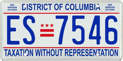 DC license plate ES7546