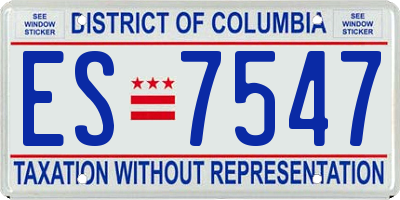 DC license plate ES7547