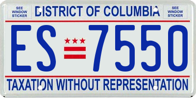 DC license plate ES7550