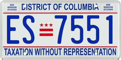 DC license plate ES7551