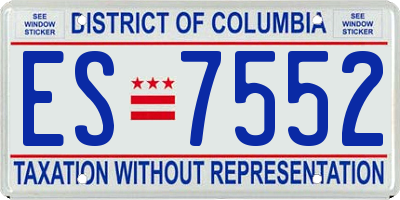 DC license plate ES7552