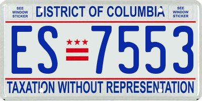 DC license plate ES7553