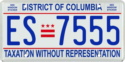 DC license plate ES7555