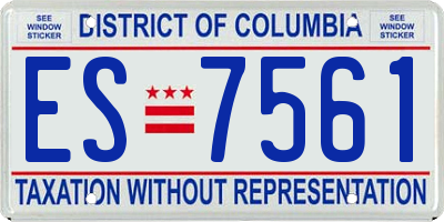 DC license plate ES7561