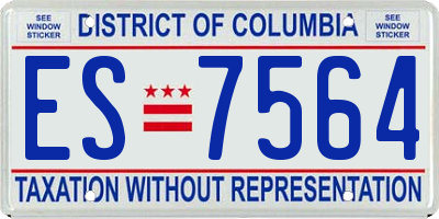 DC license plate ES7564