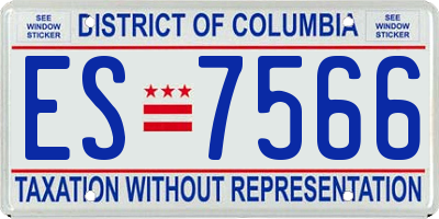 DC license plate ES7566