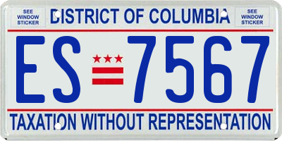 DC license plate ES7567